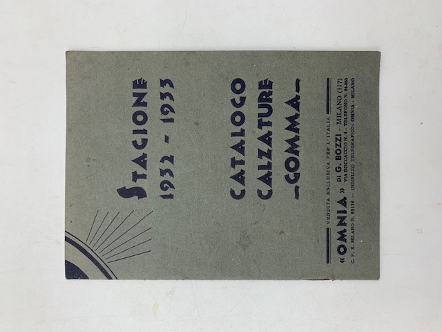 Catalogo calzature gomma Omnia di G. Bozzi, Milano, Stagione 1932-1933